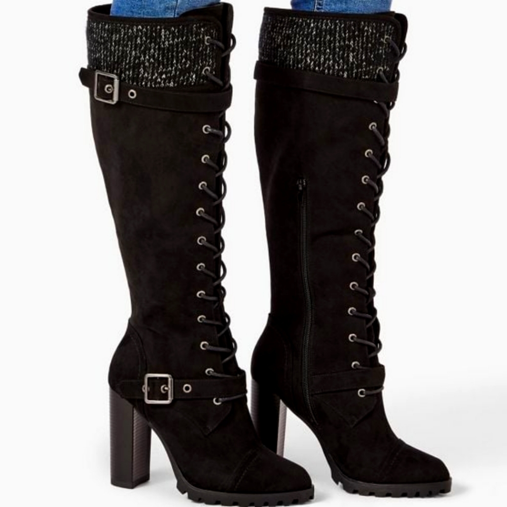 Knee-high black boots